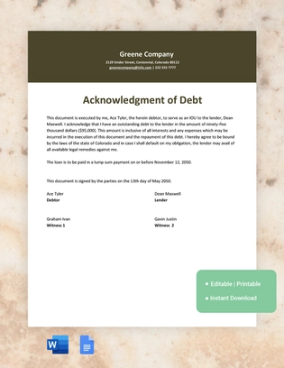 Colorado IOU Template