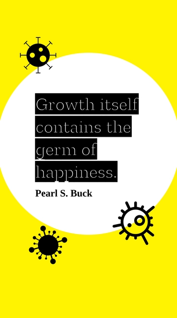 Free Pearl S. Buck - Growth itself contains the germ of happiness. Template to Edit Online