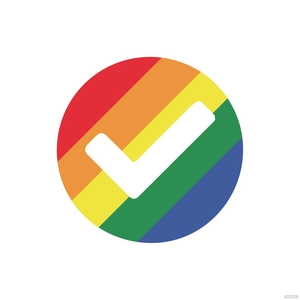 Rainbow Check Mark clipart