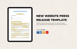 New Website Press Release Template