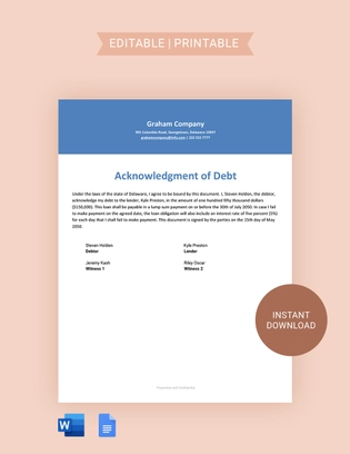 Delaware IOU Template