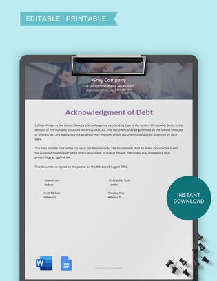 Georgia IOU Template