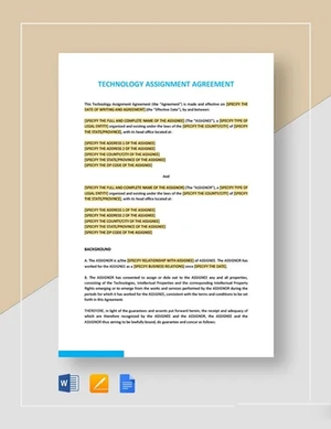 Technology Assignment Agreement Template