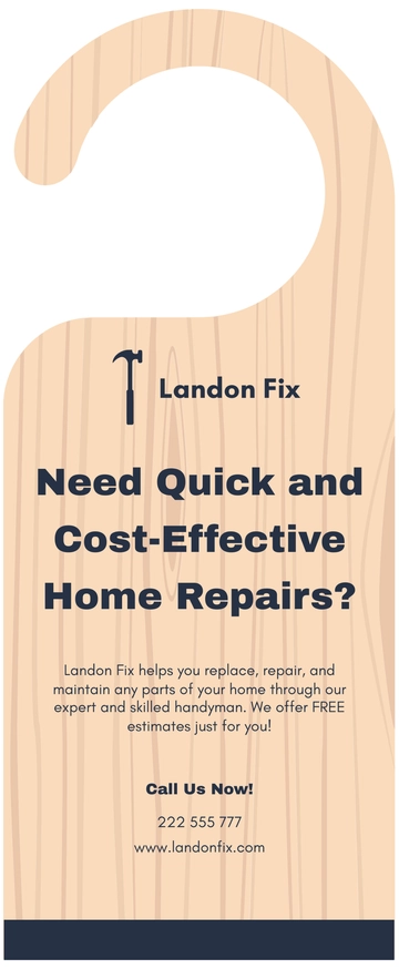 Free Handyman Door Hanger Template to Edit Online