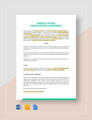 Website Design Consultation Agreement Template