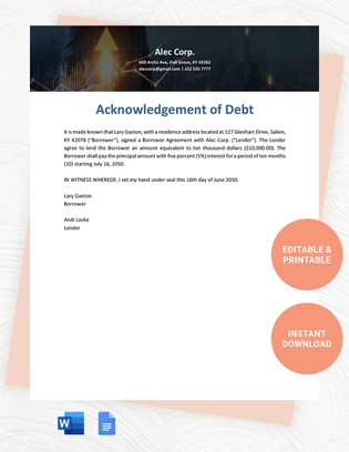 Kentucky IOU Template