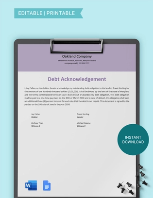 Maryland IOU Template