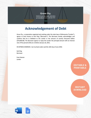 Minnesota IOU Template