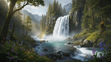 Free Nature Waterfall Background Template to Edit Online