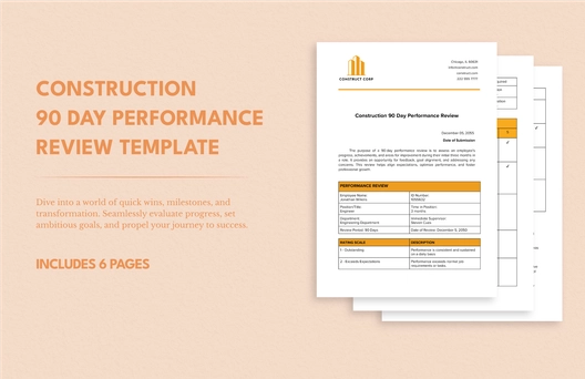 Construction 90 Day Performance Review Template