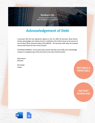 North Carolina IOU Template