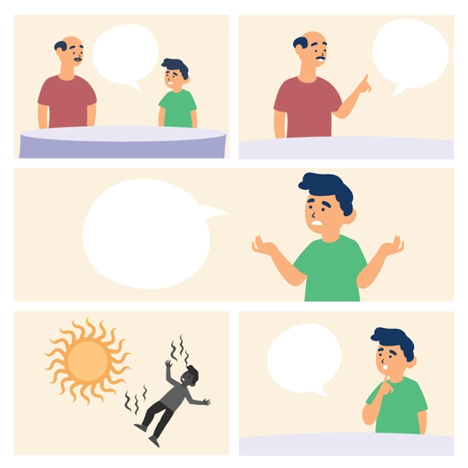 Sun Comic Strip Template