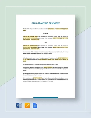 Deed Granting Easement Template
