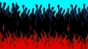 Blue And Red Fire Background