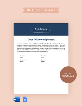 North Dakota IOU Template