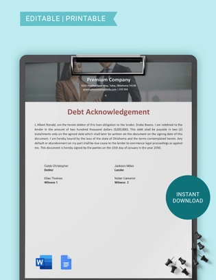 Oklahoma IOU Template