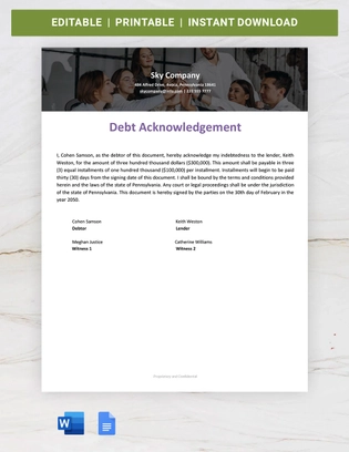 Pennsylvania IOU Template