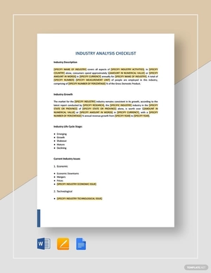 Industry Analysis Checklist Template
