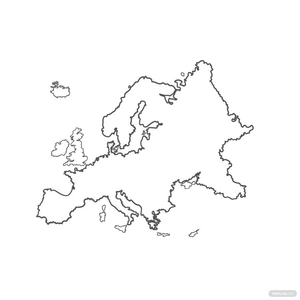 Europe Map Outline Clipart