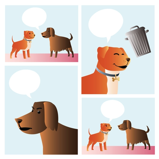 3d Illustration 4 Panel Comic Strip Template