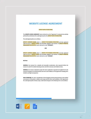Website License Agreement Template