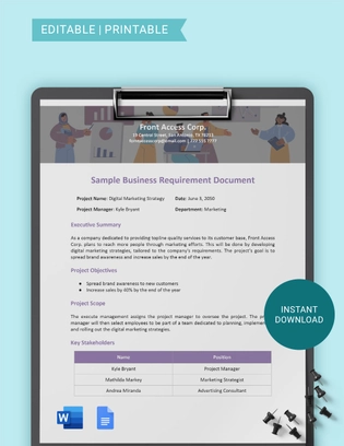 Sample Business Requirements Document Template