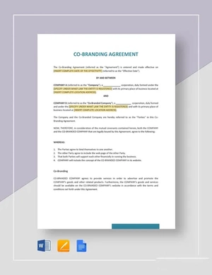 Co-Branding Agreement Template