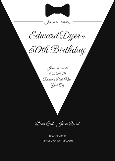 50th Birthday Invitation For Him