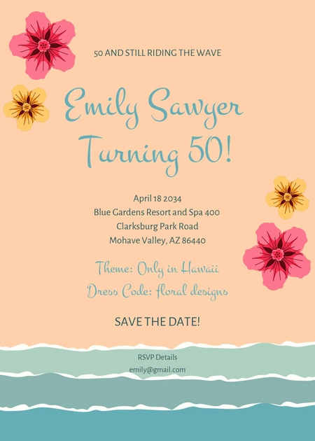 50th Birthday Party Invitation