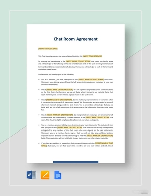 Chat Room Agreement Template