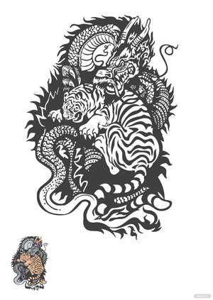 Vintage Tiger Coloring Page