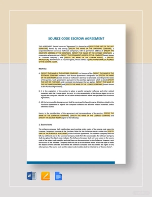 Source Code Escrow Agreement Template