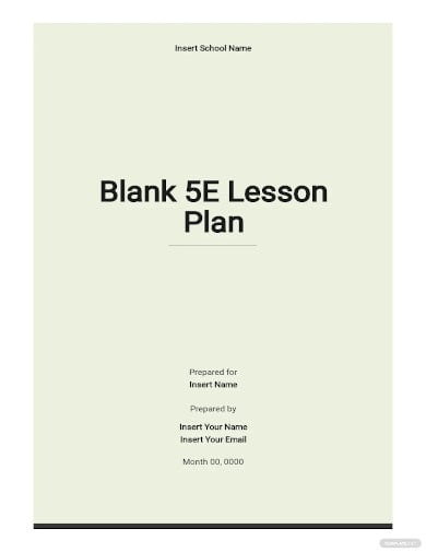 free blank 5e lesson plan template
