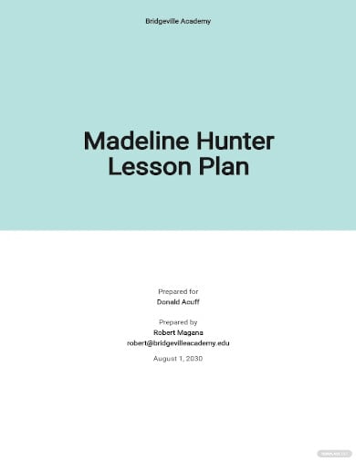 free blank madeline hunter lesson plan template