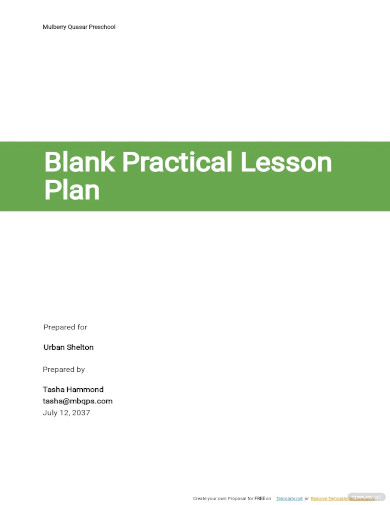 Blank Lesson Plan Template - 28+ Free PDF, Excel, Word, Google Drive ...