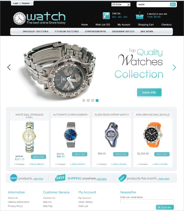 best watch online store algozone opencart theme
