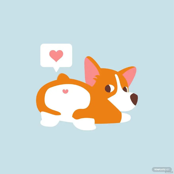dog and heart vector