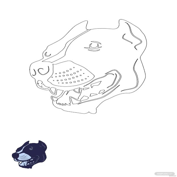 dog head coloring page template