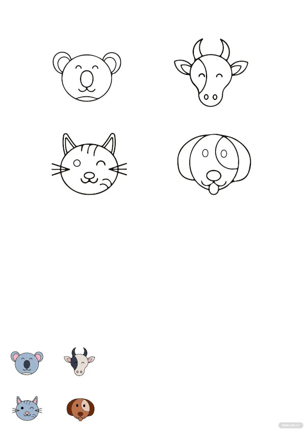 free animal face coloring pages