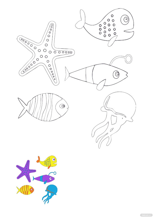free sea animals coloring pages
