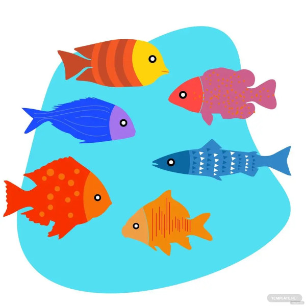 sea creature fishes template