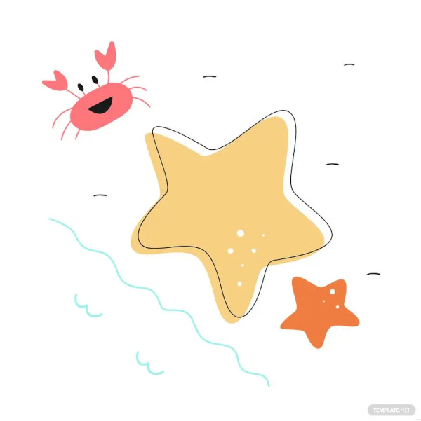 sea creature star fish template