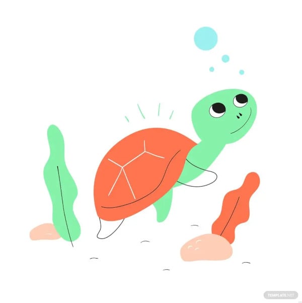 sea creature turtle template