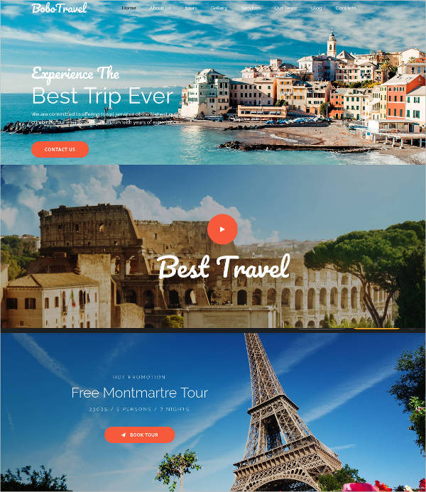 website tourism themes