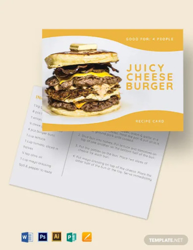 burger recipe card template