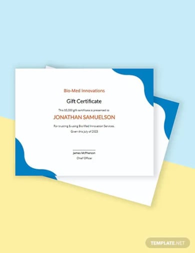 company gift certificate template