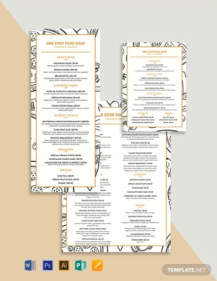 creative modern food and drinks menu template
