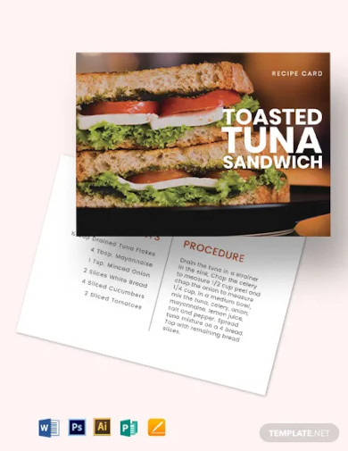 sandwich recipe card template