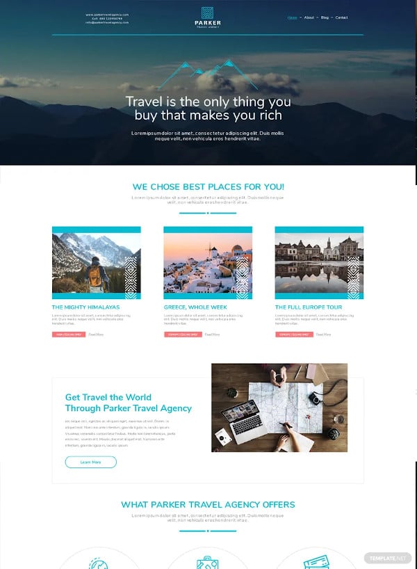 travel agency wordpress theme template