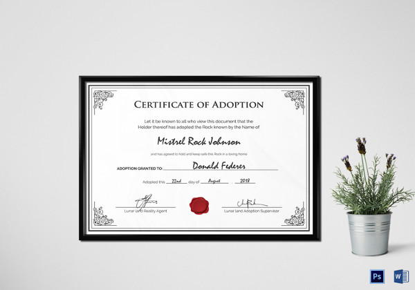 plantilla de certificado de nacimiento de adopción